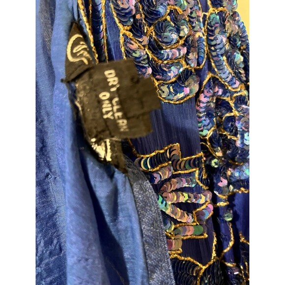 Jean for Joseph Le Bon women VTG Sequin Midi Cocktail Dress size PS Petite Small - Picture 7 of 9